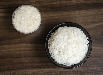 High angle view of food on table