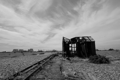 Railroad track against sky