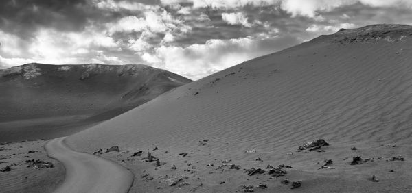 Scenic view of desert against sky