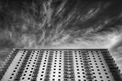 Low angle view of modern building against sky