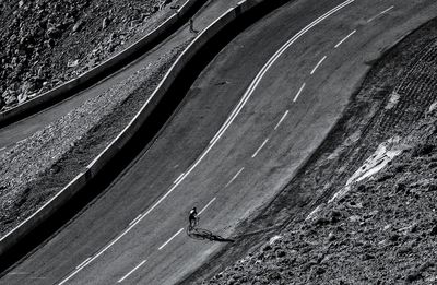 High angle view of road