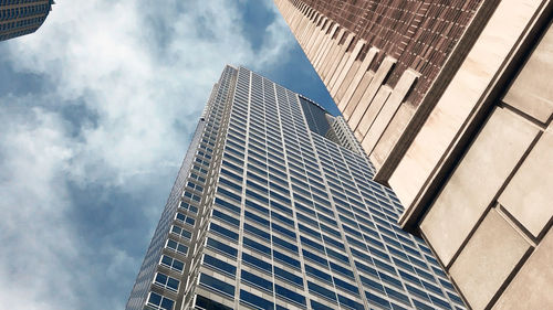 Low angle view of modern building against sky