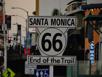 Route 66 sign in santa monica