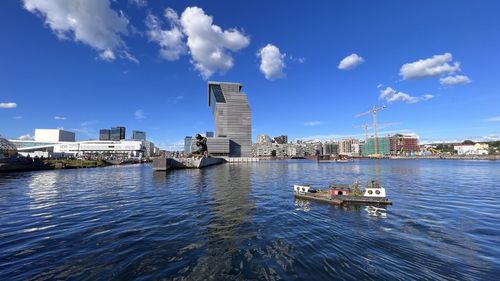 Munch museum and the harbor of oslo