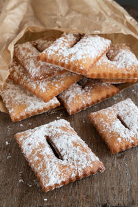 Homemade sweet typical french merveilles