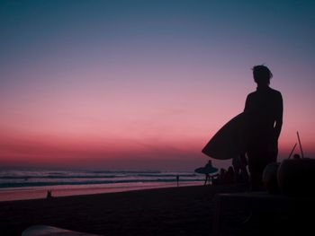 Scenic view of sea at sunset