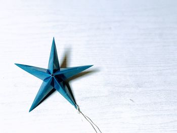 High angle view of christmas decoration on table