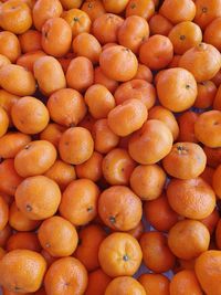 Full frame shot of oranges at market stall