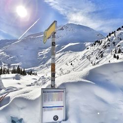 Snow covered mountain against sky