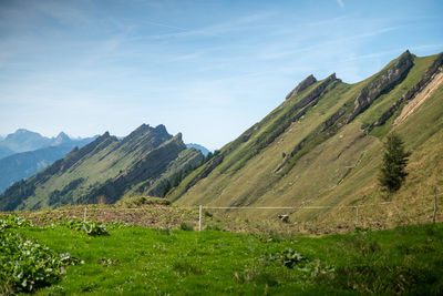 Scenic view of mountains against sky