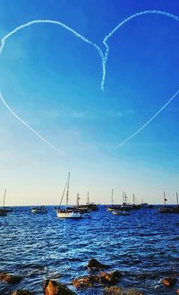 Boats in sea