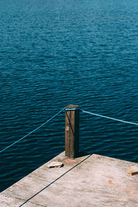 High angle view of pier over sea