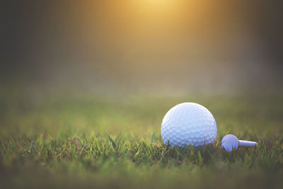 Close-up of ball on field