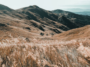 Scenic view of mountain range against sky