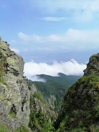 Scenic view of rocky mountains against sky