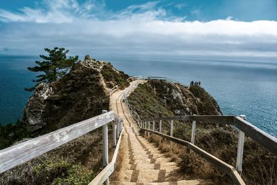 View of sea against cloudy sky