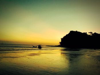Scenic view of sunset over sea