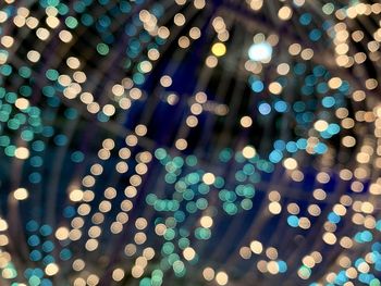 Defocused image of illuminated christmas lights