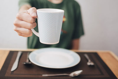 Coffee cup on table