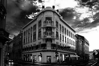 Low angle view of buildings against sky