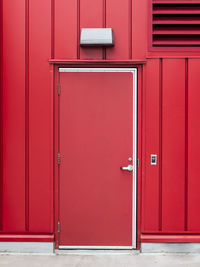 Full frame shot of red door of building