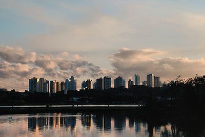 City skyline with waterfront