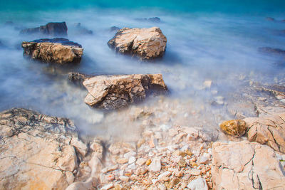 Rock formations in sea