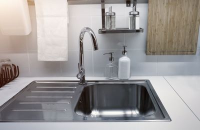 Close-up of faucet in kitchen