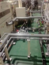 High angle view of machine part in factory