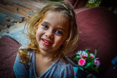 Portrait of happy girl smiling