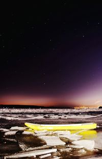 Scenic view of star field against sky at night