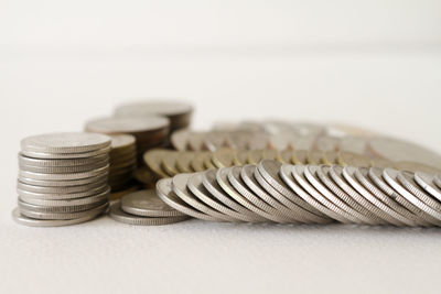 Close-up of coins