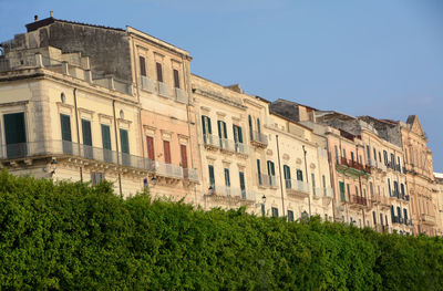 Low angle view of building against clear sky