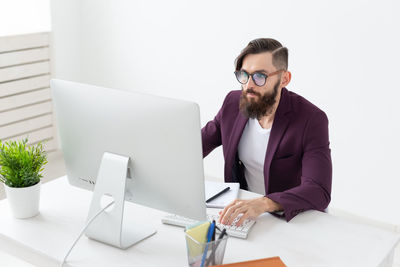 Man working on laptop