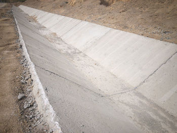 High angle view of concrete wall