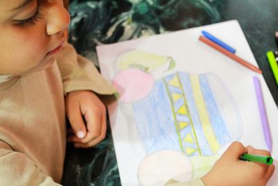 Close-up of girl with hands