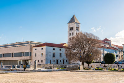 Exterior of historic building against sky in city