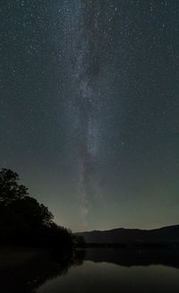 Scenic view of landscape against sky at night