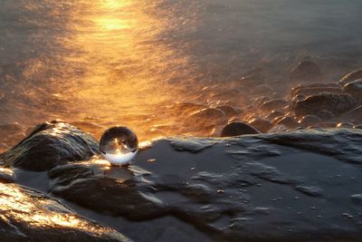 Scenic view of sea during winter