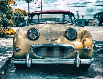 Vintage car on street