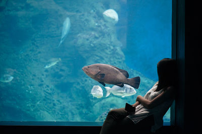 Fish swimming in sea