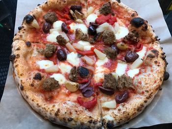 Close-up of pizza in plate