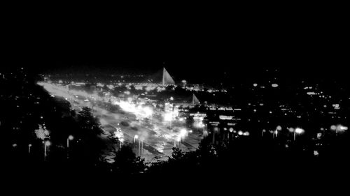 Illuminated city at night