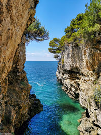 Small cove in rocky coast. sea, summer.