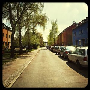 Road passing through city