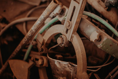 Close-up of rusty machine part