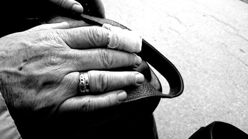 Close-up of a bandaged finger