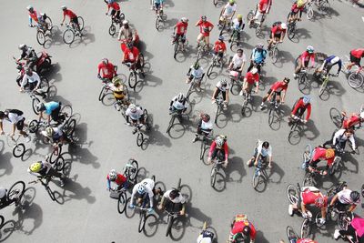 Group of people on bicycle