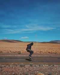 Person playing on road