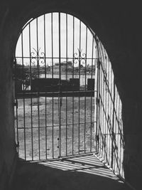 View of building through window